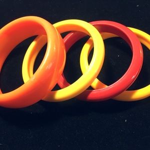 Vintage Bracelets 2 yellow, one red, and orange #2